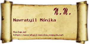 Navratyil Mónika névjegykártya